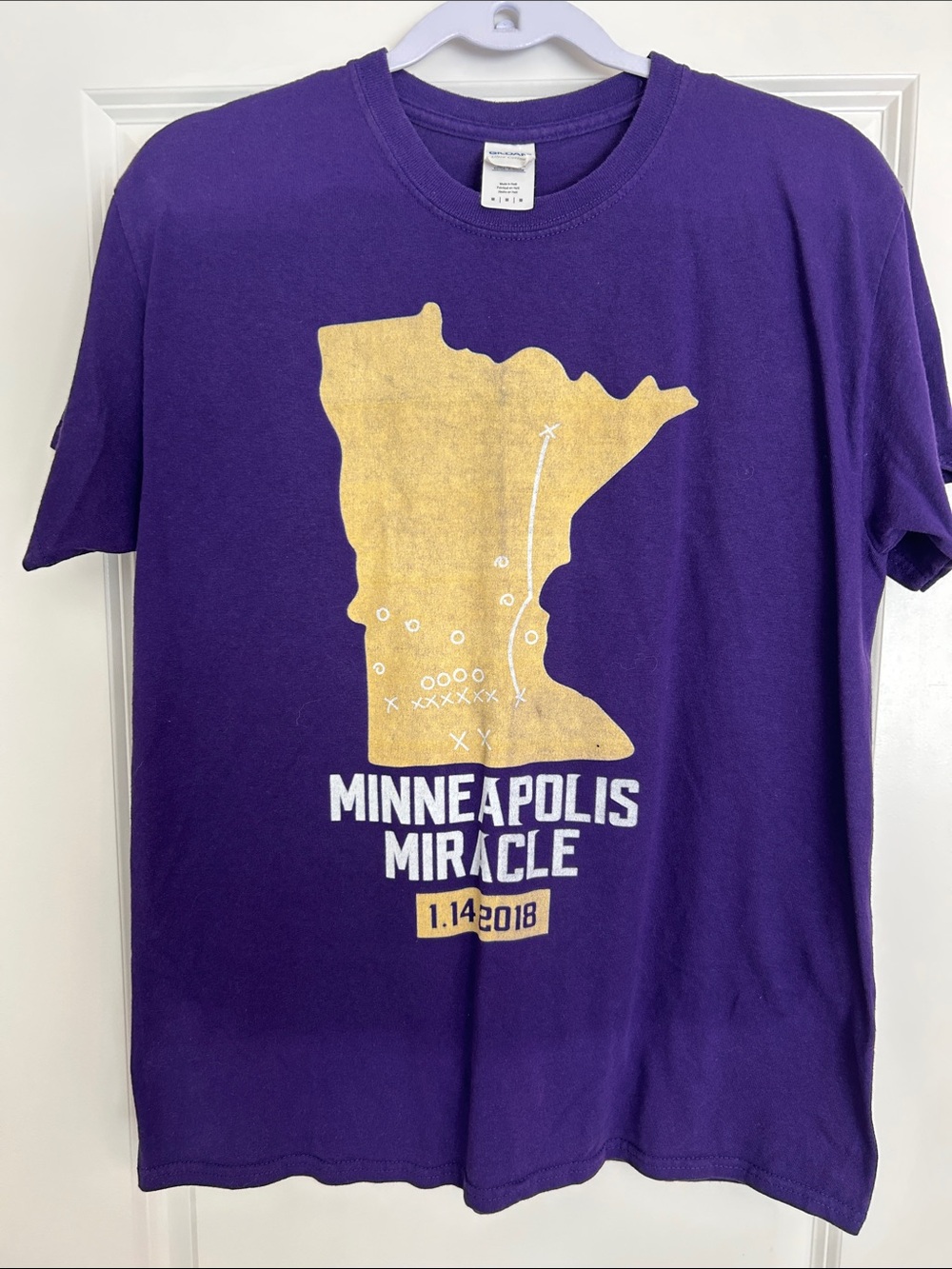 Gildan Purple Minneapolis Miracle Graphic Tee - Purple & Gold